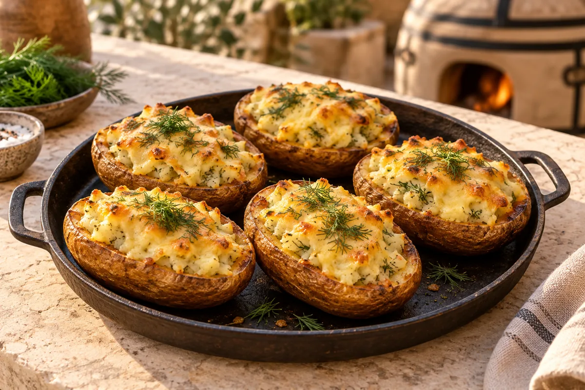 Картофель в тандыре с сыром и зеленью